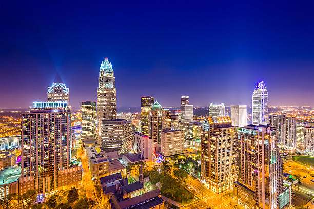 Night View of Charlotte NC Downtown