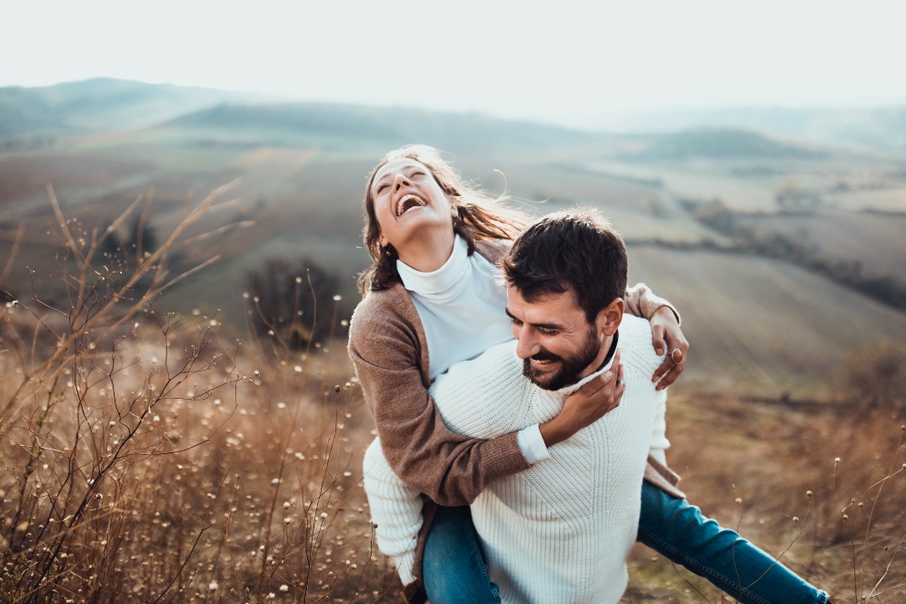 Couple Walking Outdoors